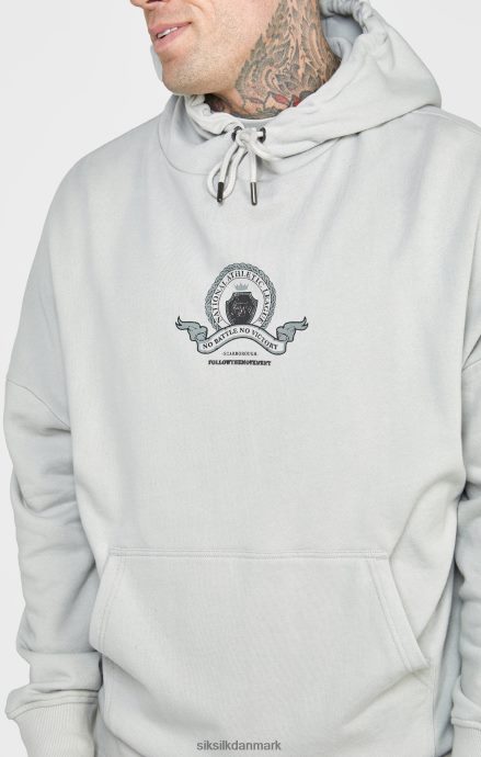 beklædning SikSilk oversized hættetrøje med grå varsity print Mænd 862RF4443