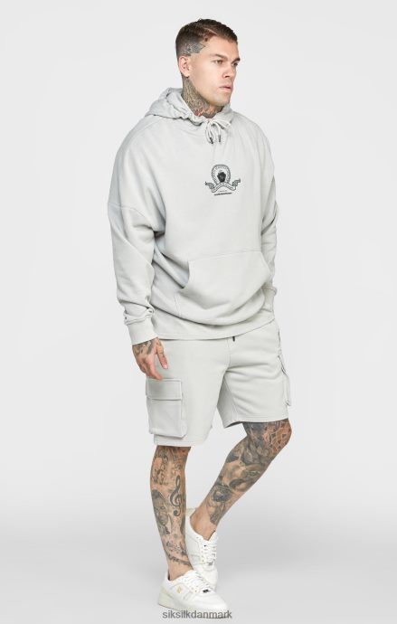 beklædning SikSilk oversized hættetrøje med grå varsity print Mænd 862RF4443