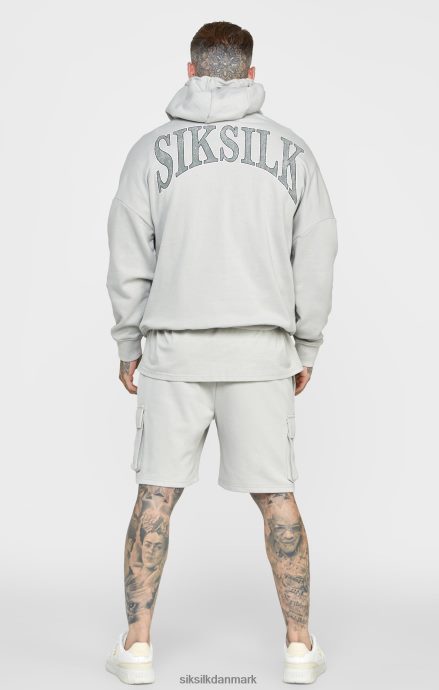 beklædning SikSilk oversized hættetrøje med grå varsity print Mænd 862RF4443