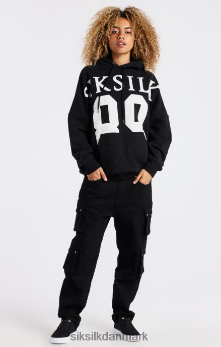 beklædning SikSilk sort drop shoulder hættetrøje med afslappet pasform Mænd 862RF4448