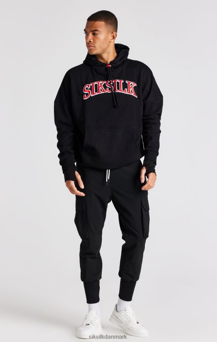 beklædning SikSilk sort oversized hættetrøje Mænd 862RF4426