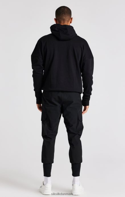 beklædning SikSilk sort oversized hættetrøje Mænd 862RF4426