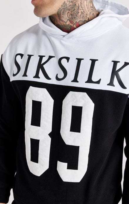 beklædning SikSilk sort retro 89 print oversized hættetrøje Mænd 862RF4457