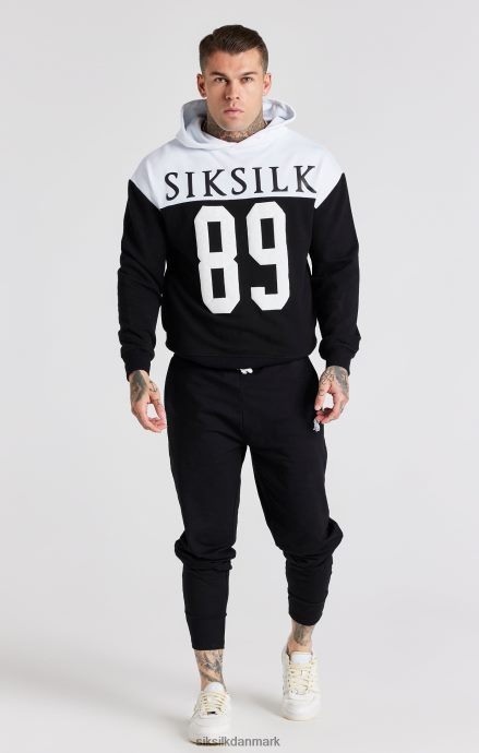 beklædning SikSilk sort retro 89 print oversized hættetrøje Mænd 862RF4457
