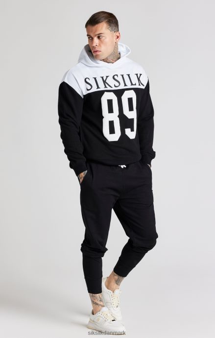 beklædning SikSilk sort retro 89 print oversized hættetrøje Mænd 862RF4457