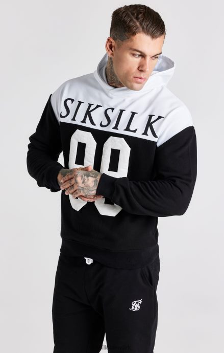 beklædning SikSilk sort retro 89 print oversized hættetrøje Mænd 862RF4457