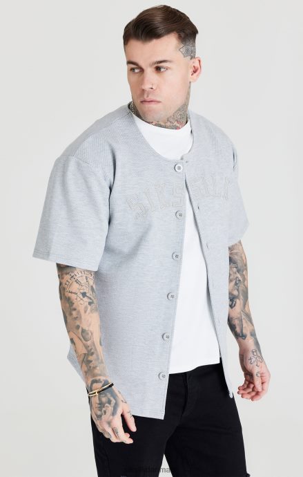 beklædning SikSilk baseballtrøje med grå mergelapplikation med logo Mænd 862RF4397