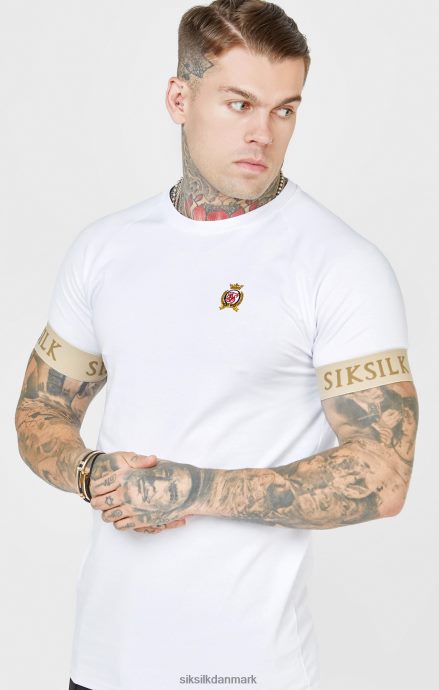 beklædning SikSilk hvid crest t-shirt med elastik i manchet Mænd 862RF4372