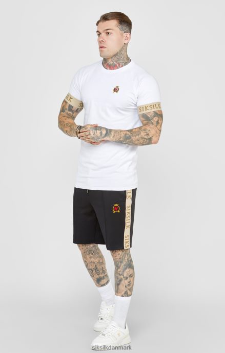 beklædning SikSilk hvid crest t-shirt med elastik i manchet Mænd 862RF4372