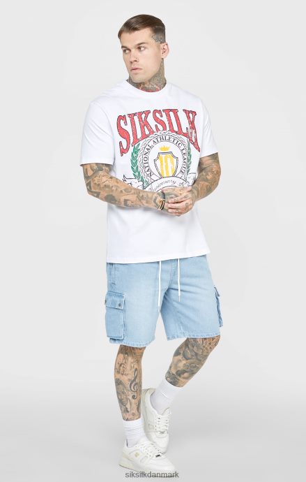 beklædning SikSilk hvid varsity oversized t-shirt Mænd 862RF4394