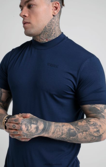 beklædning SikSilk marineblå t-shirt med høj hals Mænd 862RF4379