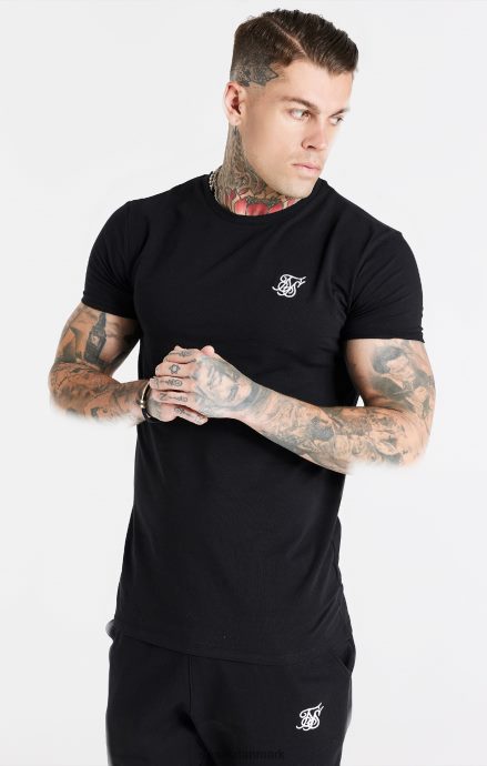 beklædning SikSilk sort essentiel kortærmet t-shirt med muskelpasning Mænd 862RF4363