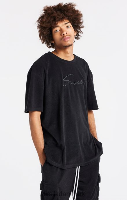 beklædning SikSilk sort håndklæde oversized t-shirt Mænd 862RF4408