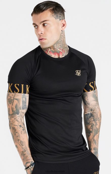 beklædning SikSilk sort og guld t-shirt med elastisk manchet Mænd 862RF4368