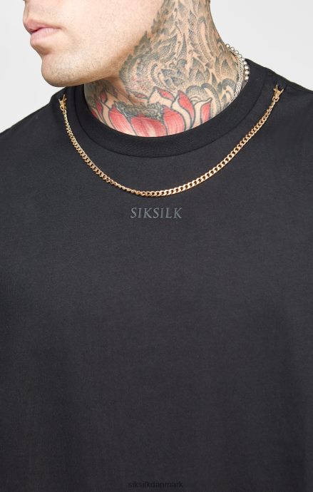 beklædning SikSilk sort oversized t-shirt med kæde Mænd 862RF4387