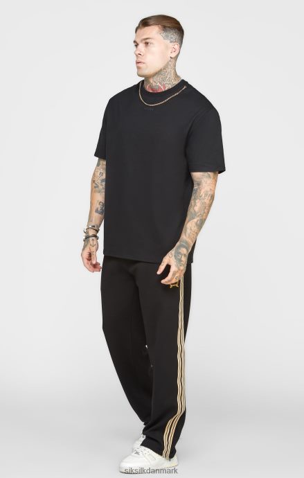 beklædning SikSilk sort oversized t-shirt med kæde Mænd 862RF4387