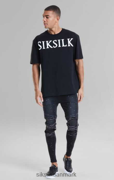 beklædning SikSilk sort t-shirt med afslappet pasform Mænd 862RF4407