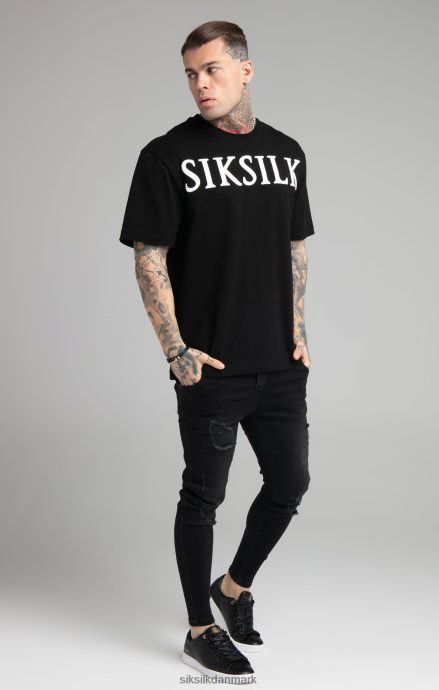 beklædning SikSilk sort t-shirt med afslappet pasform Mænd 862RF4407