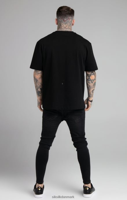 beklædning SikSilk sort t-shirt med afslappet pasform Mænd 862RF4407