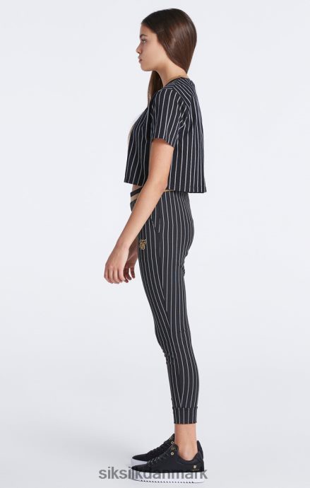 beklædning SikSilk sort baseball stribe jogger piger 862RF4348