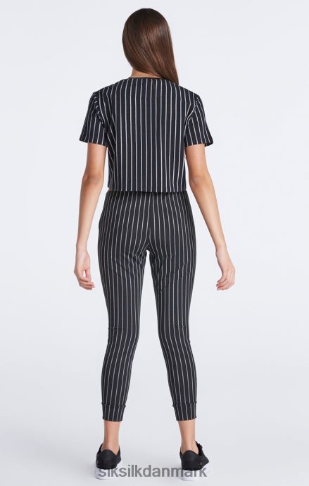 beklædning SikSilk sort baseball stribe jogger piger 862RF4348