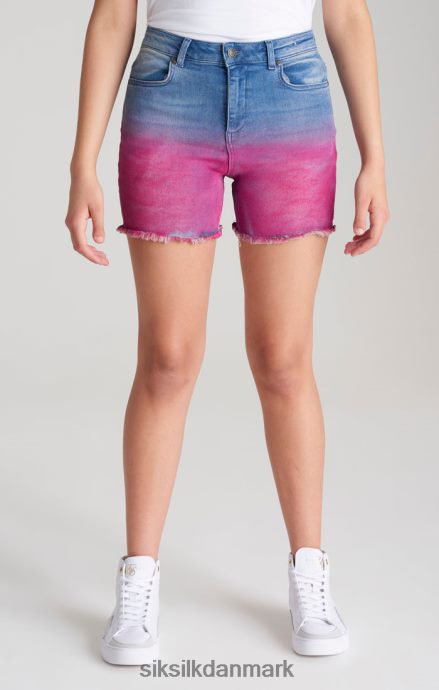 beklædning SikSilk blå dip dye denim kort piger 862RF4356