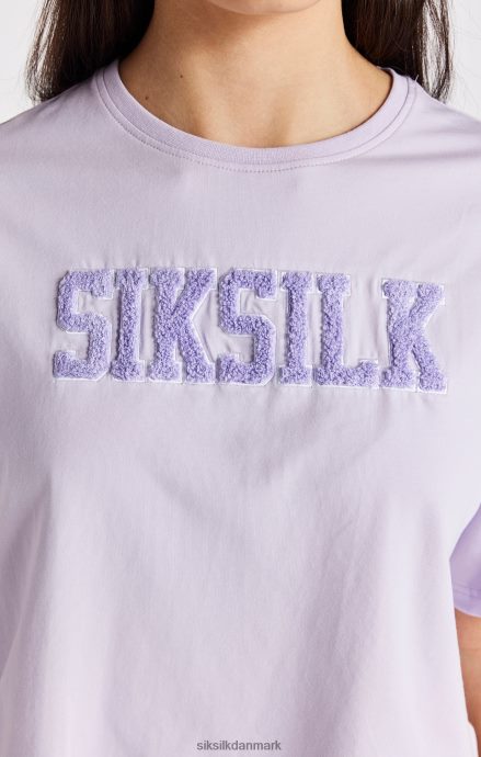 beklædning SikSilk lilla varsity logo crop t-shirt piger 862RF4327