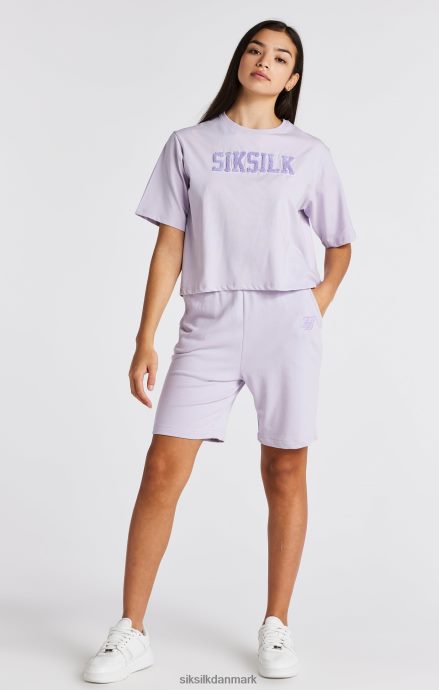 beklædning SikSilk lilla varsity logo crop t-shirt piger 862RF4327
