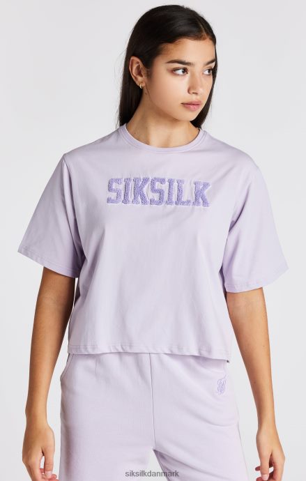 beklædning SikSilk lilla varsity logo crop t-shirt piger 862RF4327