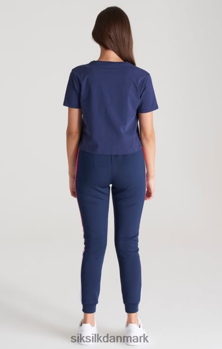 beklædning SikSilk navy fade logo cropped t-shirt piger 862RF4325