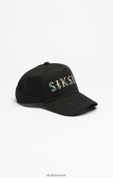 tilbehør SikSilk sort blomsterbroderi trucker kasket unisex 862RF4227